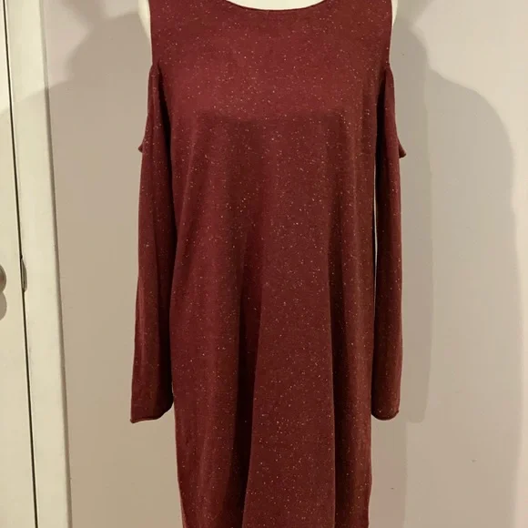 Philosophy Cashmere Blend Cold Shoulder Sweater Dress - Picture 2 of 6